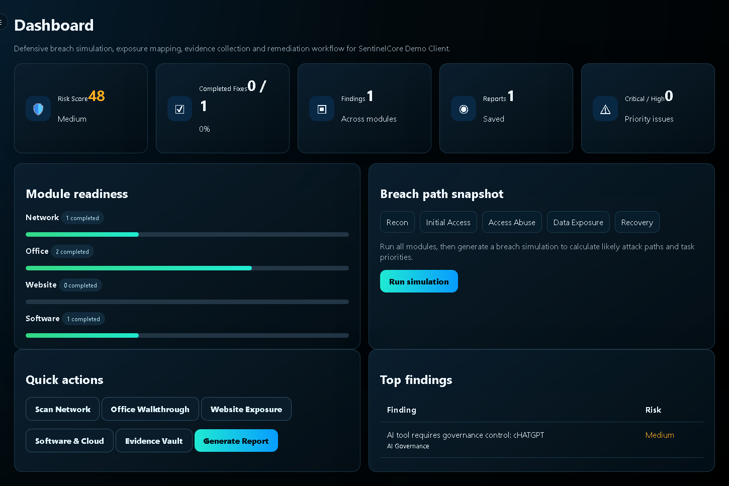 SentinelCoreHQ BreachSimulator screenshot 3