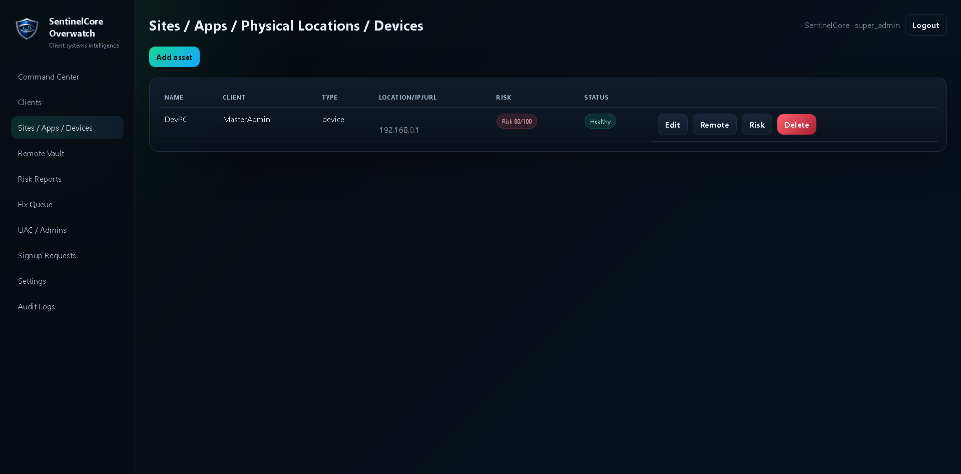 SentinelCoreHQ Overwatch Annual screenshot 2